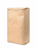 Saco de papel kraft con base pegada / boca abierta