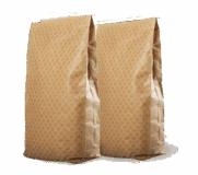 Saco de papel kraft con base pegada